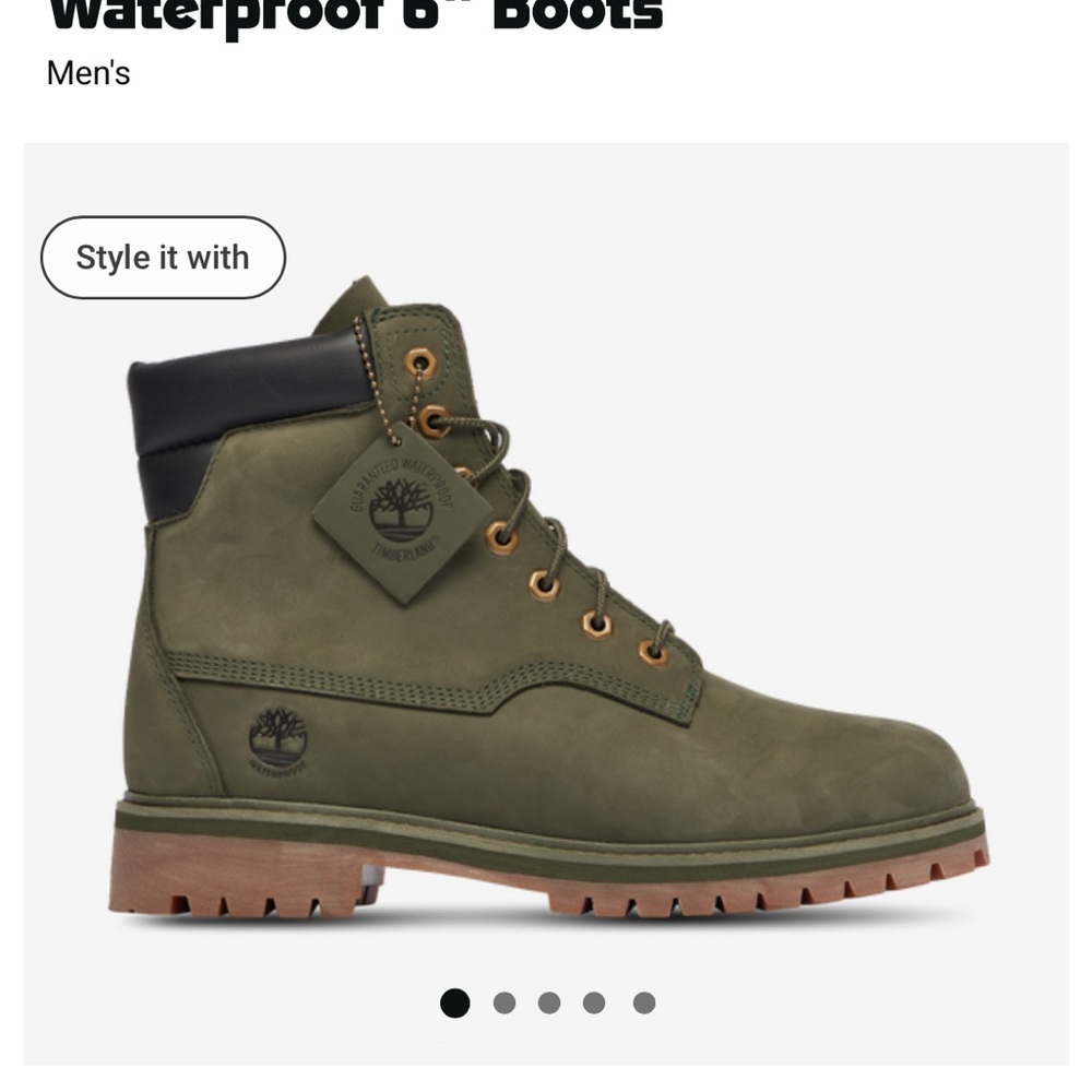 Timberland Green High-Top Boots with Ankle Support and Durable Nubuck Leather